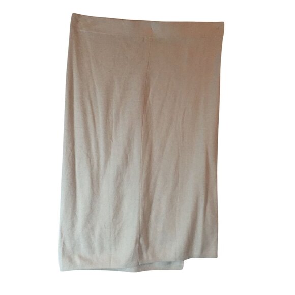 Banana Republic Womens XXL Faux Wrap Skirt Cream Knit  Elastic Waist Knee Length - Picture 1 of 11